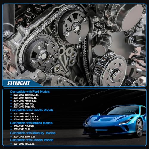 3.5 3.7 Timing Chain Kit W/Water Pump with Timing Tool Kit Fits for 2007-2011 Edge/CX-9/Fusion/Taurus/6/MKS/MKT/Flex/MKS/MKT/MKX/MKZ/Sable/Taurus X V6 Cyclone Engines # AT4Z-6306-A 7T4Z-6256-A - color: FOR 2007-2010 Edge 3.5L