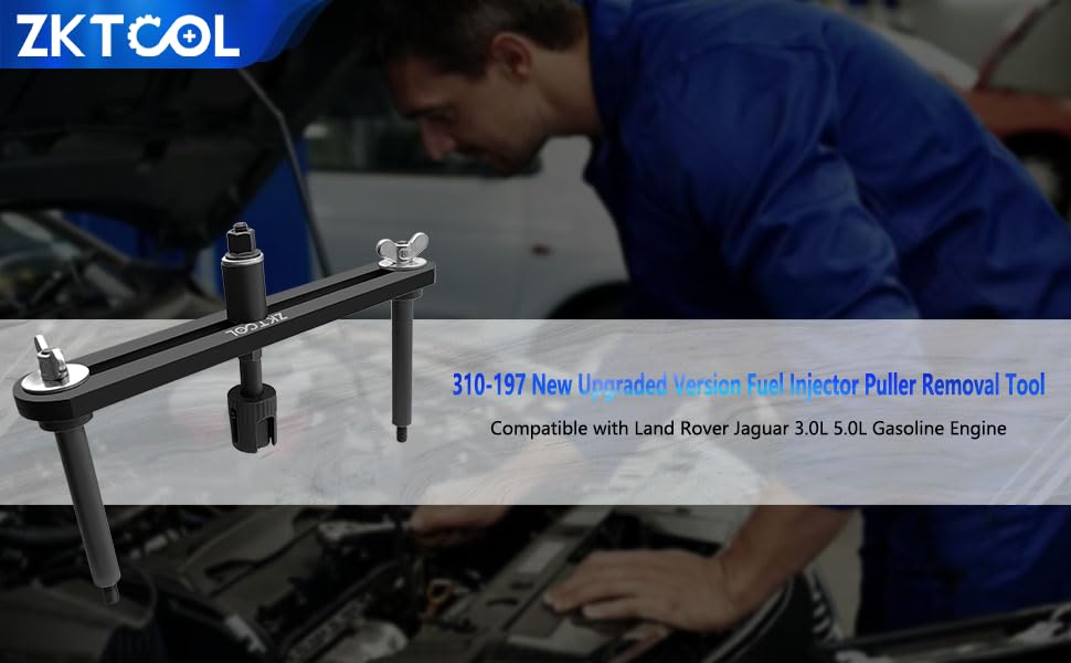 ZKTOOL New Upgraded Version Fuel Injector Puller Removal Tool Compatible with Land Rover Jaguar 3.0L 5.0L Gasoline Engine, Easily Remove Fuel Injectors Without Damage, Replaceable 310-197 - color: PLUS 310-197