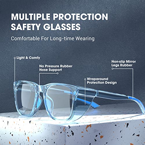 Safety Glasses Anti-Fog Goggles Protective Eyewear Anti Blue Light Protection Glasses For Women And Men - color: Blue