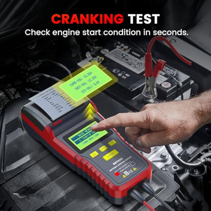 ANCEL BST500 Car Battery Tester with Printer, 12v 24v Automotive Battery Load Tester, Cranking Charging System Analyzer, 99.99% Accuracy for Car Motorcycles Truck SUV ATV RV and More - size: BST500