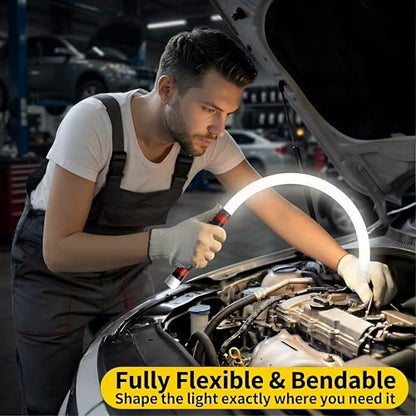 Flexible LED Light Stick 30", Bendable LED Work Light Flashlight Stick, Rechargeable High Lumen with 3 Modes, Flexible Work Light for Car Repair, Inspection, Tight Spaces