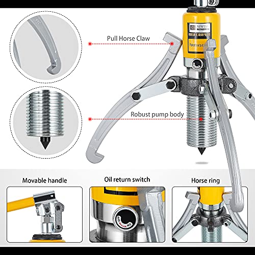 NEWTRY 10 Ton Hydraulic Puller & CP-180 Manual Hydraulic Hand Pump