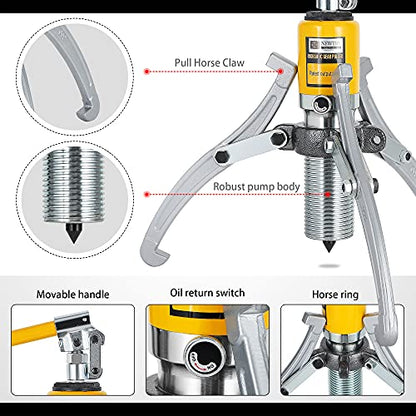 NEWTRY 10 Ton Hydraulic Puller & CP-180 Manual Hydraulic Hand Pump