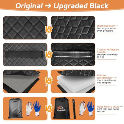 Upgraded Rolling Creeper Mat for Mechanics, 60 x 28 in Padded Automotive Work Mat for Cars, SUVs & Pickup Trucks, Black - color: Black