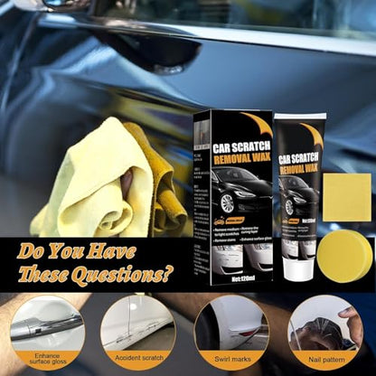 Upgraded Car Scratch Remover Polishing Wax,Cars Scratch Repair Paste with Wipe and Sponge,Car Paint Scratchs Repair Kit for Deep Scratches,Scratch Remover for Vehicles,Car Paint Polishing&Restore - color: 002