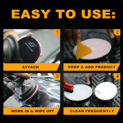 3 Inch Microfiber Cutting Pads – 2 Pack High-Cut Buffing Pads for Paint Correction & Swirl Removal – Heavy Duty Polishing Pads for Spot Repair – DA/Rotary Compatible - size: 3 Inch