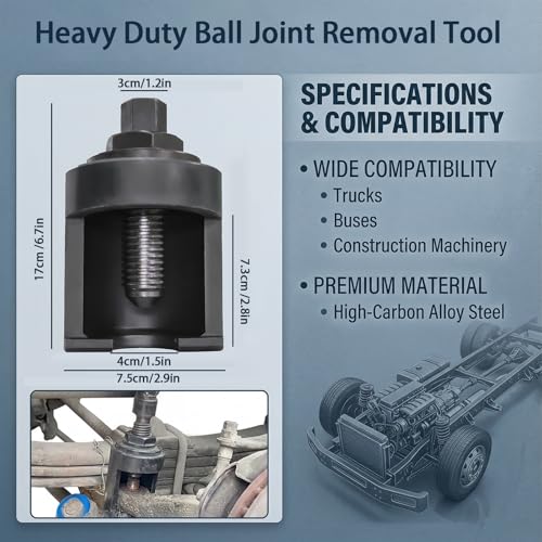 40mm Truck Ball Joint Separator, Heavy Duty Ball Joint Removal Tool | Forged manganese steel, suspension repair, 40 mm One-Piece Universal Ball Joint Puller,trucks, buses, construction equipment