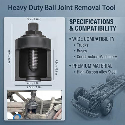 40mm Truck Ball Joint Separator, Heavy Duty Ball Joint Removal Tool | Forged manganese steel, suspension repair, 40 mm One-Piece Universal Ball Joint Puller,trucks, buses, construction equipment