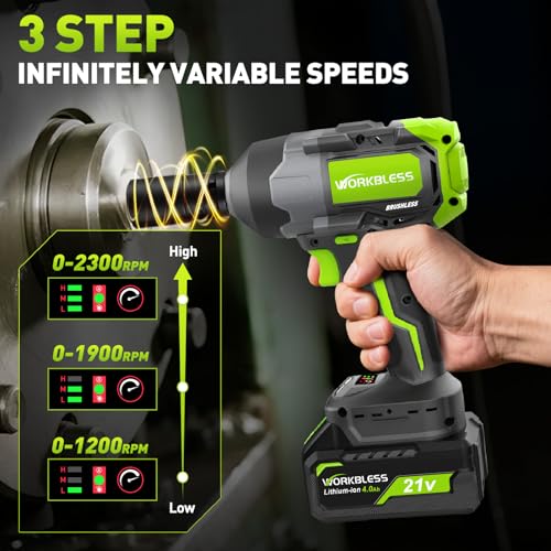 Cordless Impact Wrench for Car Tire Change, Max 1200N.m (885ft-Lbs) High Torque Impact Gun, Heavy Duty Impact Wrench for Mechanic, Auto Repair & Truck Maintenance, 4 Sockets - style: 1200N.m with 2 Battery