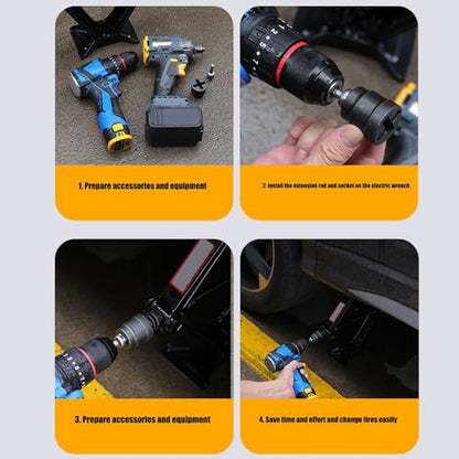 Auto Jack Power Socket Adapter for Scissor Jacks, Compact & Portable Car Lift Accessory with Anti-Slip Design, 150g, Fit Workshop & Garage for RV, Trailer, Car Maintenance
