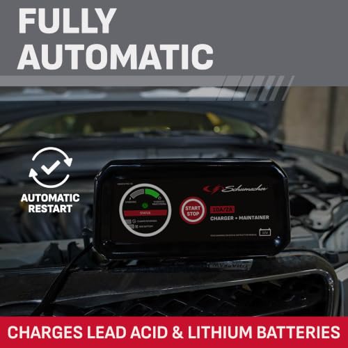 Schumacher Electric 6A Car Battery Charger & Maintainer, 6V/12V – SC1281 - size: 6/12V Automatic Charger 30/100A Starter, style: 5-in-1 with Engine Start