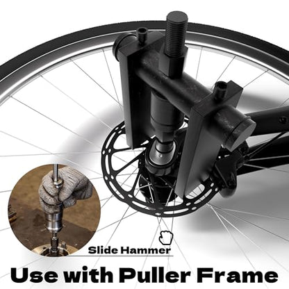 Blind Hole Bearing Puller Set 8-32mm with Slide Hammer - Motorcycle Bearing Removal Tool Kit with Expandable Collets for Wheel, Sprocket & Swingarm Bearing Puller - 12PC Mechanic Tool Set - size: 12pcs