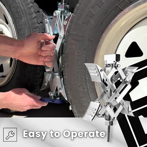 X-Shaped RV Wheel Chock Fit 3.25” to 10.5” Camper Wheel Chock Stabilizer Scissor with Accessories Pair for Travel Trailer, Heavy Duty Tire Wheel Chock Scissor Locking X Chock, 1Pack - size: 10.5inch 1pc