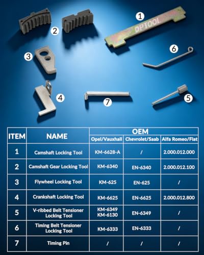 DPTOOL Engine Timing Tool Kit for GM Alfa Romeo Cruze Fiat 16V 1.6 1.8 | Camshaft Tensioning Locking Alignment Timing Tool Replace EN6340 KM6340 - size: 8PC