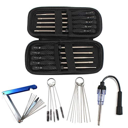 PANGOLIN Carburetor Adjustment Tool Kit Carb Cleaning Tool Kit with Case | 10 Pcs Tune-up Adjusting Tool with Ignition Spark Tester for Common 2 Cycle Carburetor Small Engine