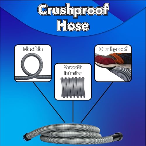Cen-Tec Systems 95270 16 Ft. Home and Shop Vacuum Hose with Expanded Multi-Brand Power Tool Dust Collection Adapter Set and Full Attachment Kit, Black - size: 16 Ft. Hose