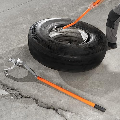 VEVOR Tire Mount Demount Tool 22.5" to 24.5" Tire Changer Steel Bead Breaker Extra Bead Holder Tubeless Truck Manual Tire Changing Tools for Car Repairing(Red) - color: Orange