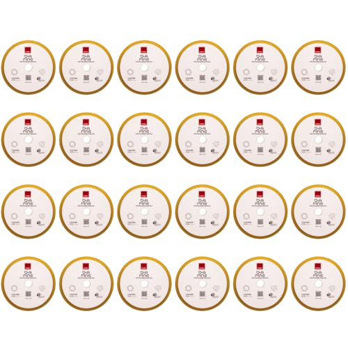 RUPES 9.DA150M Pack of 24 Yellow D-A Fine Finishing Foam Pads 150mm | Ideal for Paint Correction & Gloss Enhancement | Moderate to Fine Defect Removal | Compatible with 5" Backing Plate - size: Fine 150mm, style: Pack of 24