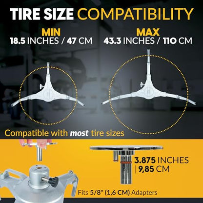 Wheel Alignment Tire Clamp, 18.5"–43.3" Tire OD Range, Magnetic Adapter Plate for Camber & Caster Gauges, Wheel Alignment at Home - size: 43.3 x 13.2 inches