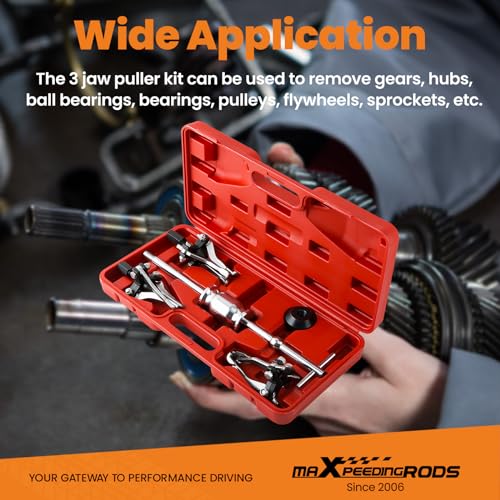 maXpeedingrods 3 Jaw Gear Bearing Slide Hammer Puller Set, 5PCS Universal Internal & External Gear Pulley Puller Set for Pulling Out Gear Bearings - style: 3 Jaws