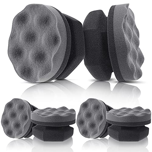 BBTO 6 Pcs Tire Hex Grip Dressing Applicator Washable Tire Shine Applicator Dressing Pad Car Detailing Foam Sponge Reusable Tire Cleaner Sponge for No Slip Tire (Gray, 4.33 Inch Diameter) - color: Black, size: 4.33 Inch Diameter