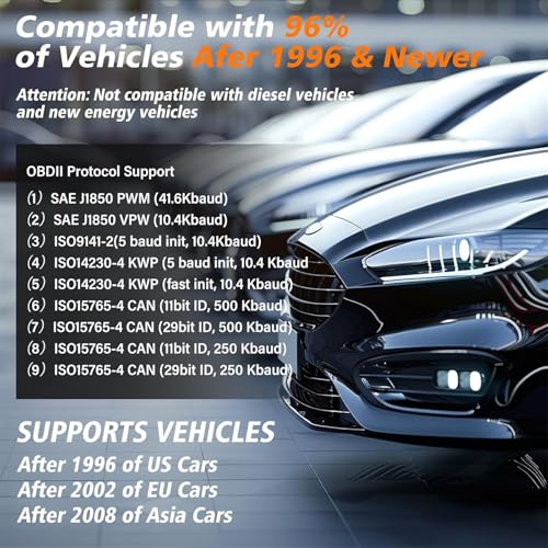 Bluetooth 5.4 V011 Car OBD2 Scanner 25K80 Diagnostic Tool Full Function OBD Home App for iOS/Android OBDII Read Code