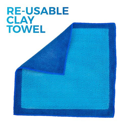The Rag Company Ultra Clay Towel - Clay Bar Results in Minutes, Smooth Paint Fast, Enhance Gloss & Wax Bond (12"x12")