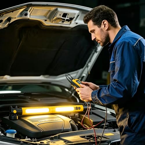 Magnetic LED Work Light 5200mAh Underhood Repair Split Portable Light | charge mobile phone,360° Rotatable , 5 Lighting Modes , Hook Design, 3000LM Work Light for Garage, Workshop, Car Inspection