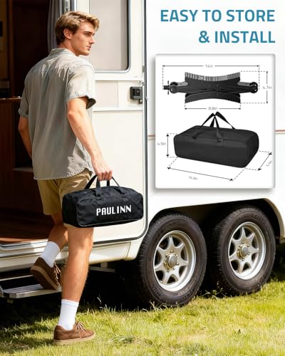 PAULINN Camper RV Wheel Chock Stabilizer 2 Sets for Travel Trailers Heavy Duty X Chocks Fits 3.5" To 12" Wheel Gaps