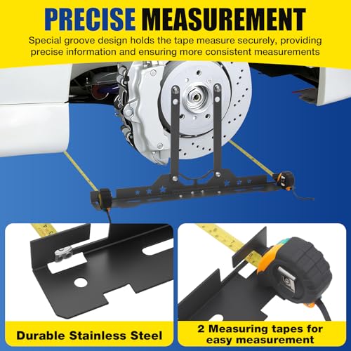 Loyala Wheel Alignment Tool 2 PCS Toe Alignment Tool Plates with 2 Measuring Tapes Camber Alignment Tool for Automotive Truck SUVs RV Tire Repair Home Use Automotive Tools
