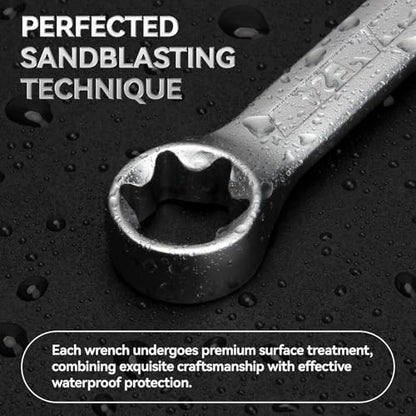 DISEN 6-Piece E-Torx Wrench Set, Double Box End Wrench Set, CR-V Steel, Spanner Set Including E6*E8, E7*E11,E10*E12, E14*E18, E16*E22 and E20*E24 - style: 6PCS