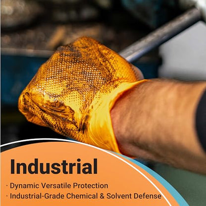 ASAP T-grip Orange Nitrile Gloves Disposable Latex Free 8 Mil, Raised Textured Grip Powder Free, Mechanic & Safety - size: X-Large (Pack of 50), style: Box of 50