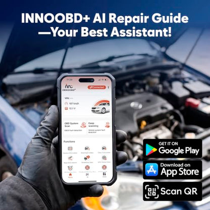 OBD2 Scanner Bluetooth Car Diagnostic Tool with 2026 AI Assistant | Bluetooth 5.1 for iphone/Android, No Subscription, ENG/AT/ABS/SRS Full System Code Reader, Vehicles 1996+ from 44 Brands