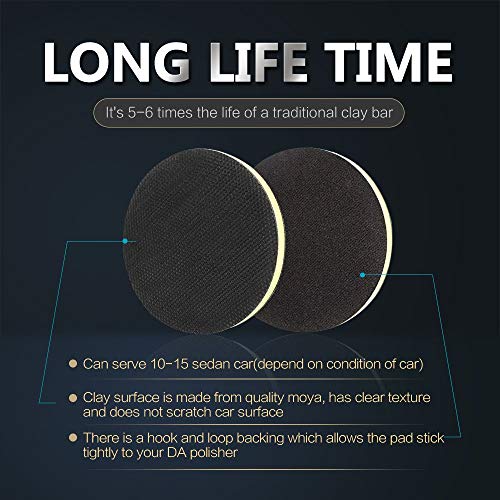 Clay Bar Pad, AutoCare 6" Fine Grade Clay Pad for Polisher Clay Disc Clay Bar Wipe Foam Pad DA Polisher Pad for Car Detailing, Novel Detailing Tool Detailing Kit, Creative Gift -- 1 pack