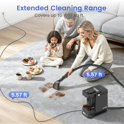 All-in-One Portable Carpet Spot Cleaner Machine, Handheld Upholstery Cleaner with Pet, Shoe & Window Brush Heads, & Cleaning Solution for Home Fabric, Car Glass & Shoe Stain Clean
