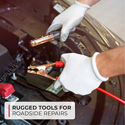 Thrive Emergency Car Kits for Vehicles - Roadside Emergency Car Kit (104 Pieces) - Car Kits for Emergency - Roadside Car Kit with Jumper Cables and Mini First Aid Kit - Gray Bag - color: Gray Bag