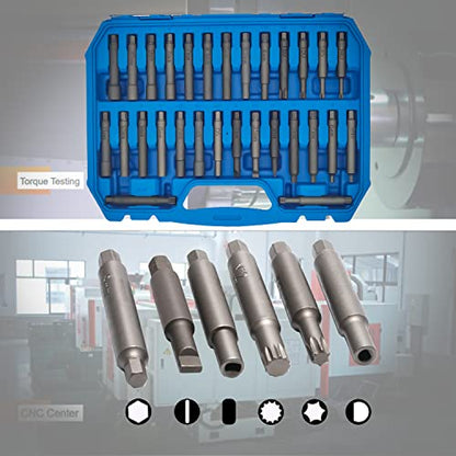 50PCS Drive Shock Absorber Tool Kit, Suspension Shock Absorber Strut Nut Removal Installation Tool Socket Wrench Kit Tribus Tools Set for All Vehicles