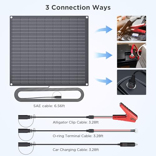 ZOUPW 30W 12V Solar Battery Charger,12V Solar Battery Maintainer Trickle Charger with Built-in Intelligent Charge Controller,IP68 Waterproof for Car Boat Marine RV Trailer Motorcycle - size: 1PCS-30W