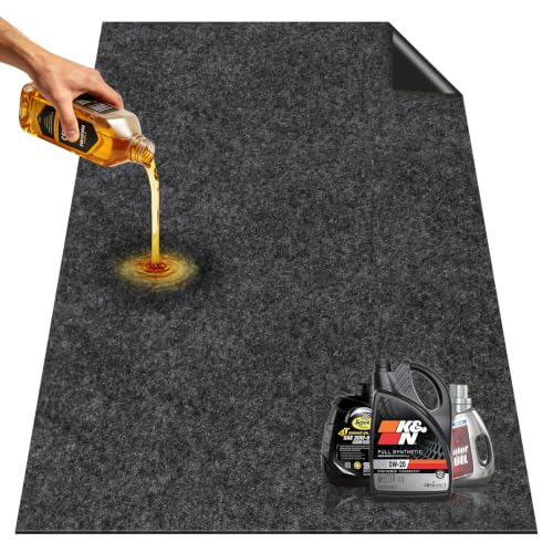 Oil Spill Mat - 36" x 60" Garage Rubber Mats for Floor | Oil & Black Water Absorbent Mat, Non-Slip, Reusable & Customizable Cuttable Pad, Easy to Clean for Oil Pans, Cars