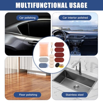 Glass Polishing Kit, 39Pcs/Set Glass Scratch Remover, Deep Scratch Window Repair Tool, Window Windscreen Repair Kit with Cerium Oxide Polishing Powder Polish Pad and Wheel(Size:39pcs)