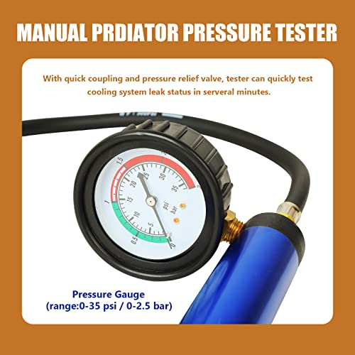 18pcs Cooling System Pressure Tester kit Automotive Radiator Pressure Tester for Motorcycle Car Truck