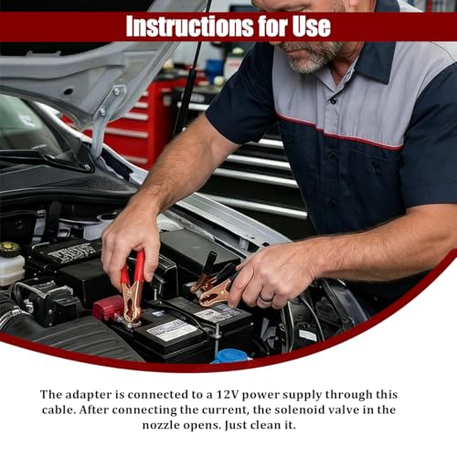 4PCS Car Fuel Injector Flush Cleaner Adapter Kit, Vehicle Fuel Injector DIY Cleaning Tool Kit with Test Lead, Auto Gas Injection Nozzle Flush Cleaner Tester Set, Universal for Vehicle