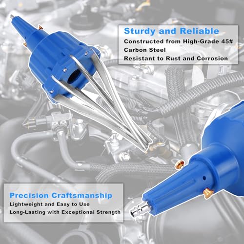 Pneumatic CV Joint Boot Expander Tool Kit,Expander Rod Spreader Installation Removal Tool with 15 Sets Clamps and 4 Air Hose Fittings for Rubber Boots Installation and Removal (Blue) - color: Blue