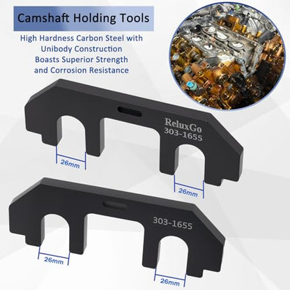 ReluxGo 303-1655 Camshaft Holding Tool Kit, Compatible with Ford 3.5L EcoBoost Upgraded GT F-150 Expedition Lincoln Navigator, with Cylinder Head Screw Removal Socket - size: 303-1655