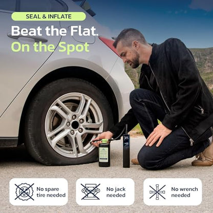 Woowind Tire Sealant Instant Flat Tire Repair Kit (15.22oz) – Seals Punctures Up to 0.236 Inch for Cars, Trucks & SUVs – TPMS Safe, All-Weather, Works with Most Inflators, Drive 125mi