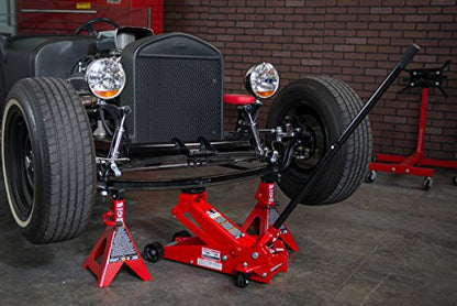 BIG RED T46202 Torin Steel Jack Stands: 6 Ton (12,000 lb) Capacity, Red, 1 Pair - size: 6 Ton, style: normal