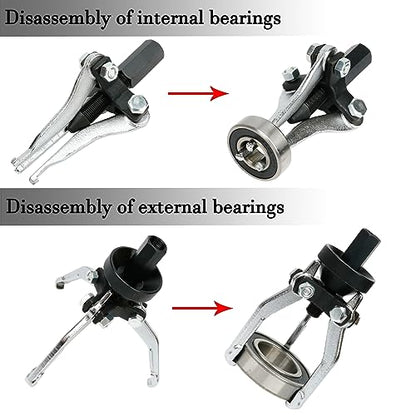 ReluxGo 3 Jaw Gear Bearing Slide Hammer Puller Set, Universal Internal & External Gear Pulley Puller Set for Pulling Out Gears Bearings