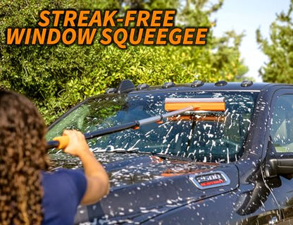 Car & RV Wash Brush Kit with 48-144״ Long Extendable Handle | Car, Truck Washing Kit with Microfiber Car Mop, Soft Washing Brush, Window Squeegee, Mitt, The Ultimate RV-Wash Cleaning Kit
