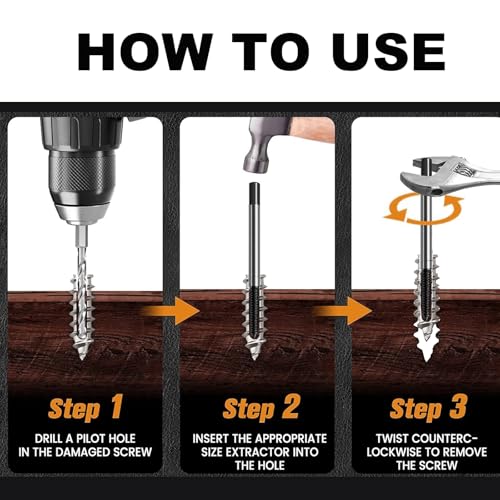 Greywolf 6 pcs screw extractor set, made of 35# Cr-Mo, bolt extractor, spiral groove bolt remover set, can easily remove broken screws, dropped screws, studs - size: 6
