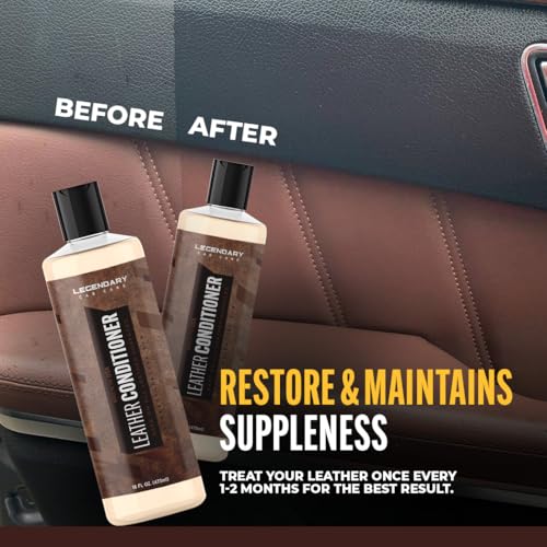 Legendary Leather Conditioner 16oz - Cleans, Conditions & Protects Car Interior - Leather Cleaner and Restorer for Car Seats, Plastics & Vinyl | Satin Finish, Non-Greasy - size: Leather Conditioner 16oz